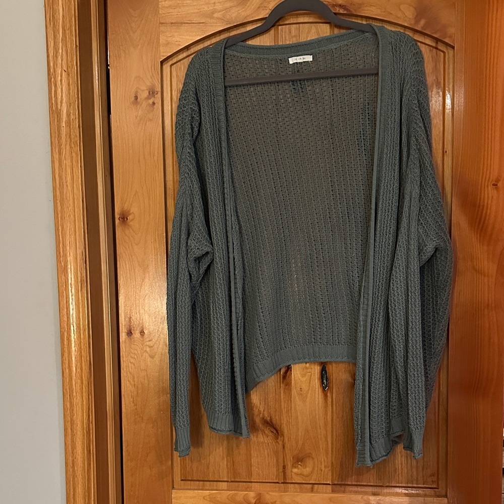 Maurices Green Open-Front Cardigan